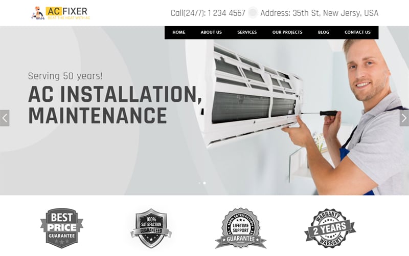 Air Conditioning Fixer And Services Landing Page Template