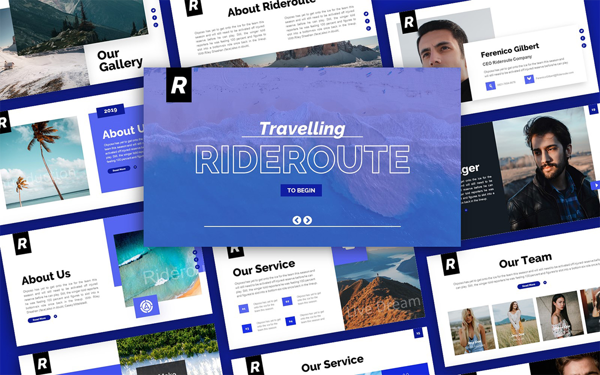 Rideroute Travelling Presentation PowerPoint Template