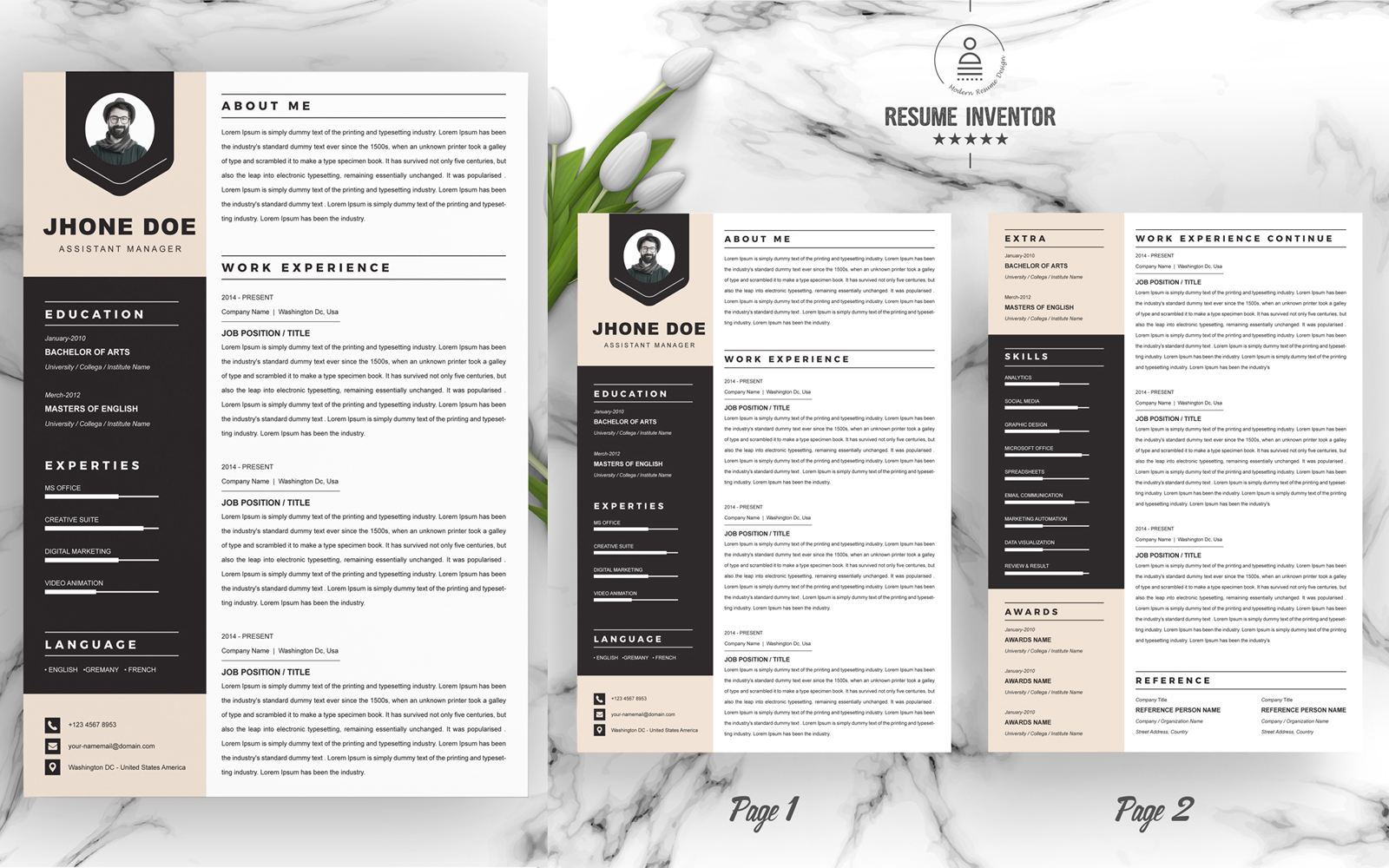 Jhone Doe / Resume Template