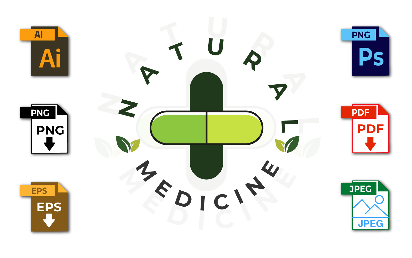 Herbal Capsule Logo Design- Logo Template