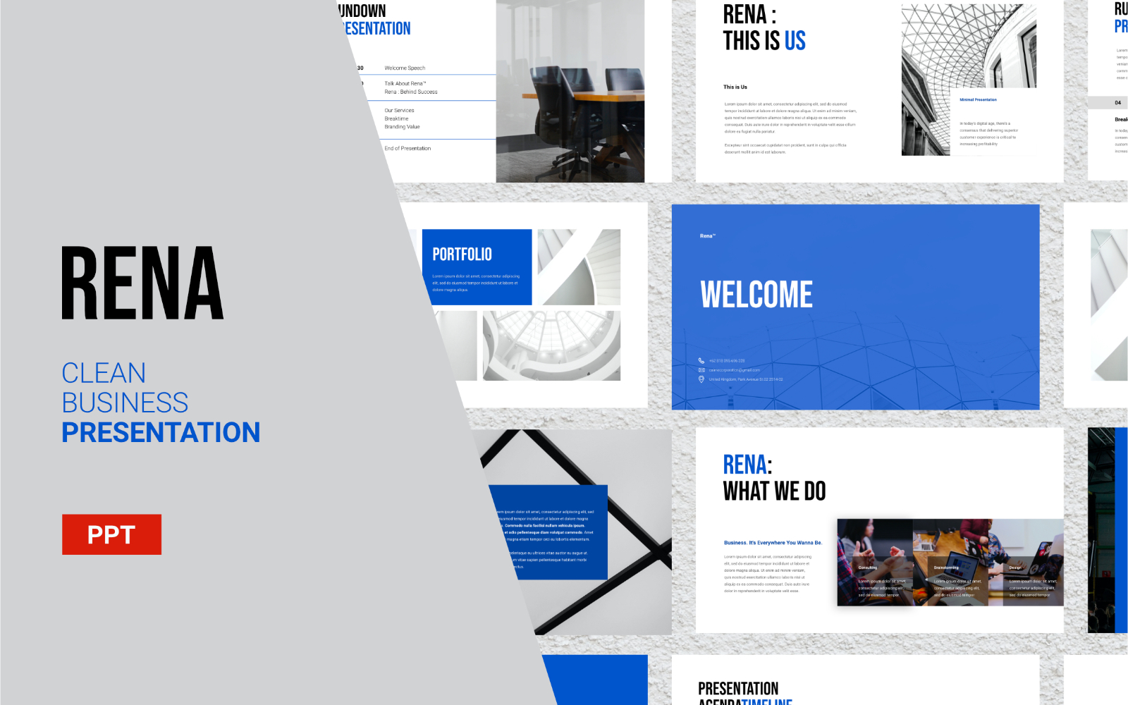Rena - Clean Business Presentation - Powerpoint Template
