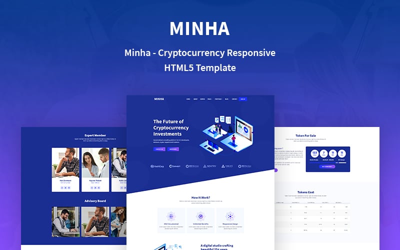 Minha - Cryptocurrency Responsive Website Template