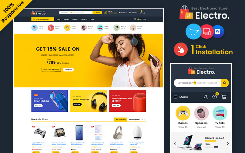 Electro – Electronic Multipurpose Mega OpenCart Template