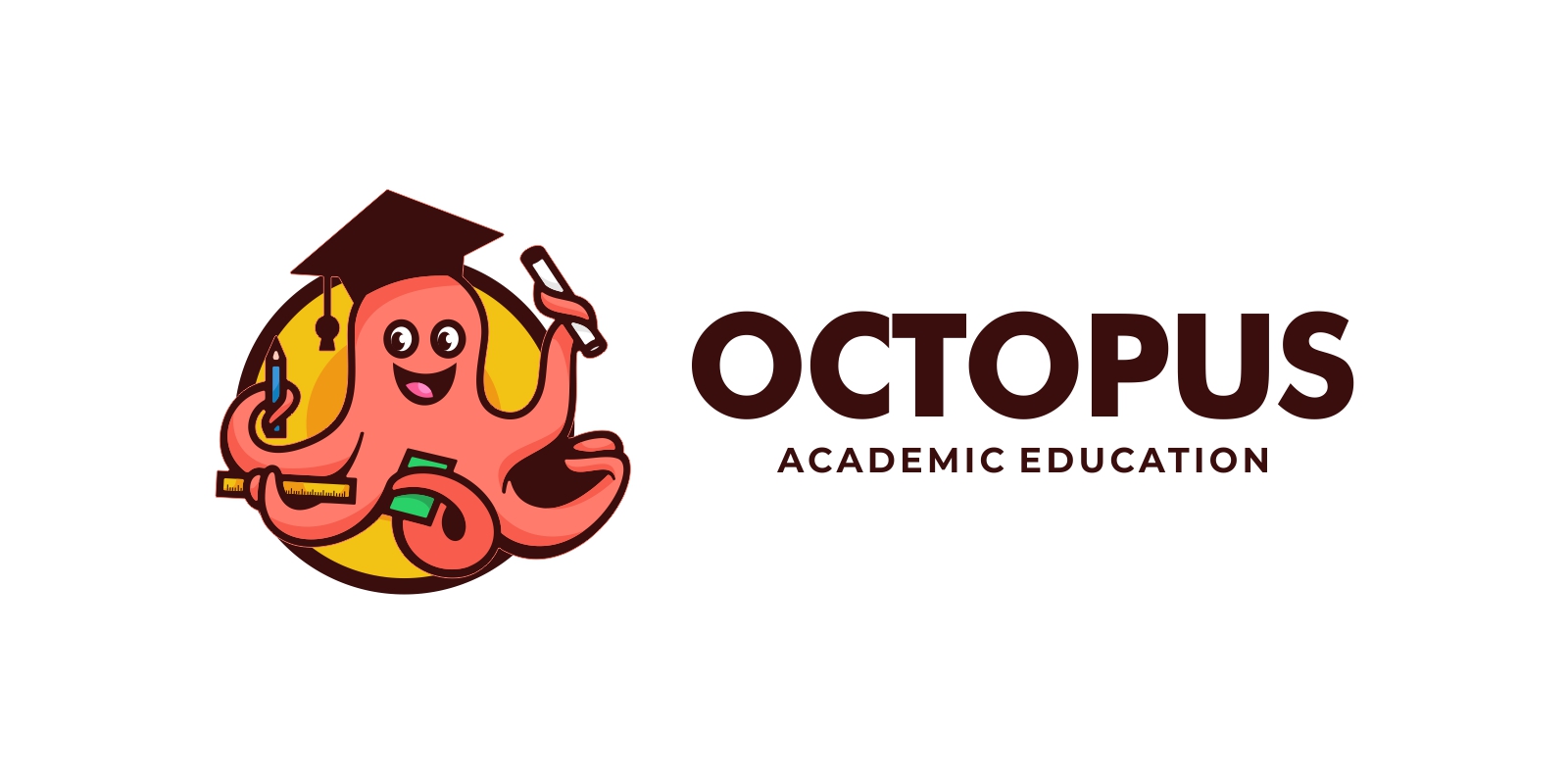 Octopus Cartoon Logo Template