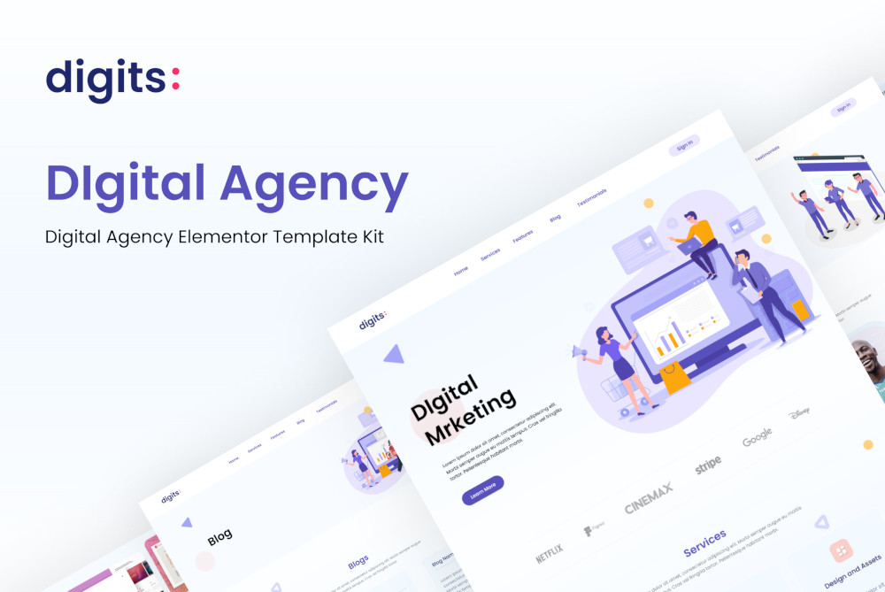 Digits – Digital Agency Elementor Template Kit