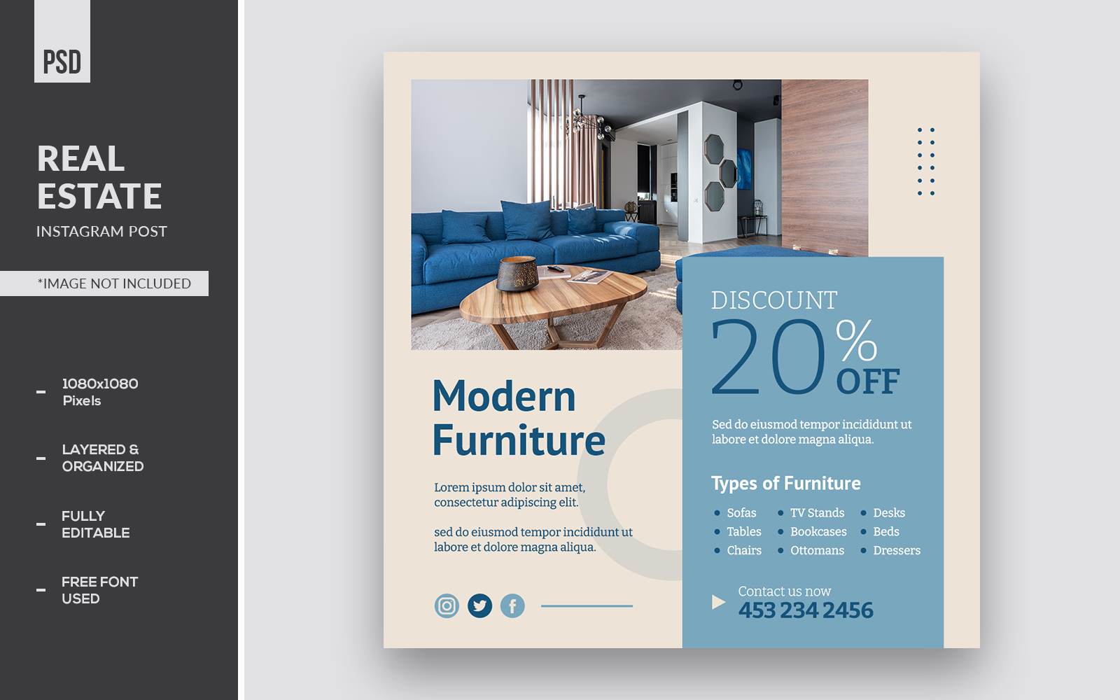 Modern Furniture Instagram Post Ads Social Media