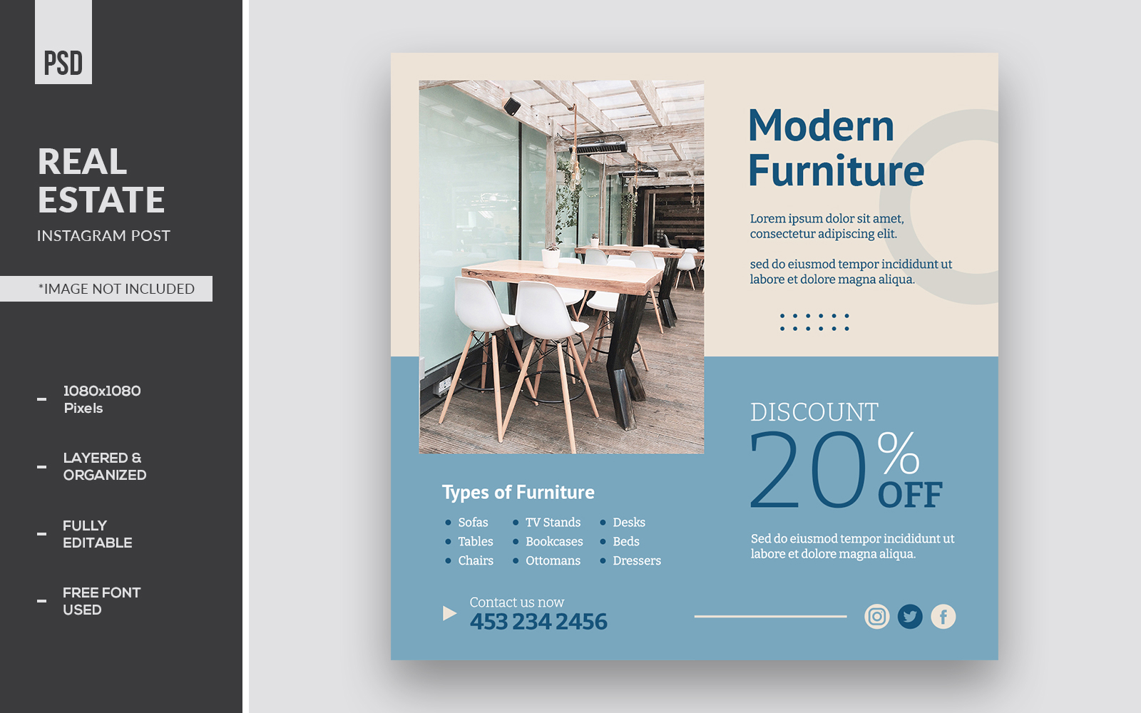 Modern Furniture Instagram Post Banner And Ads Social Media