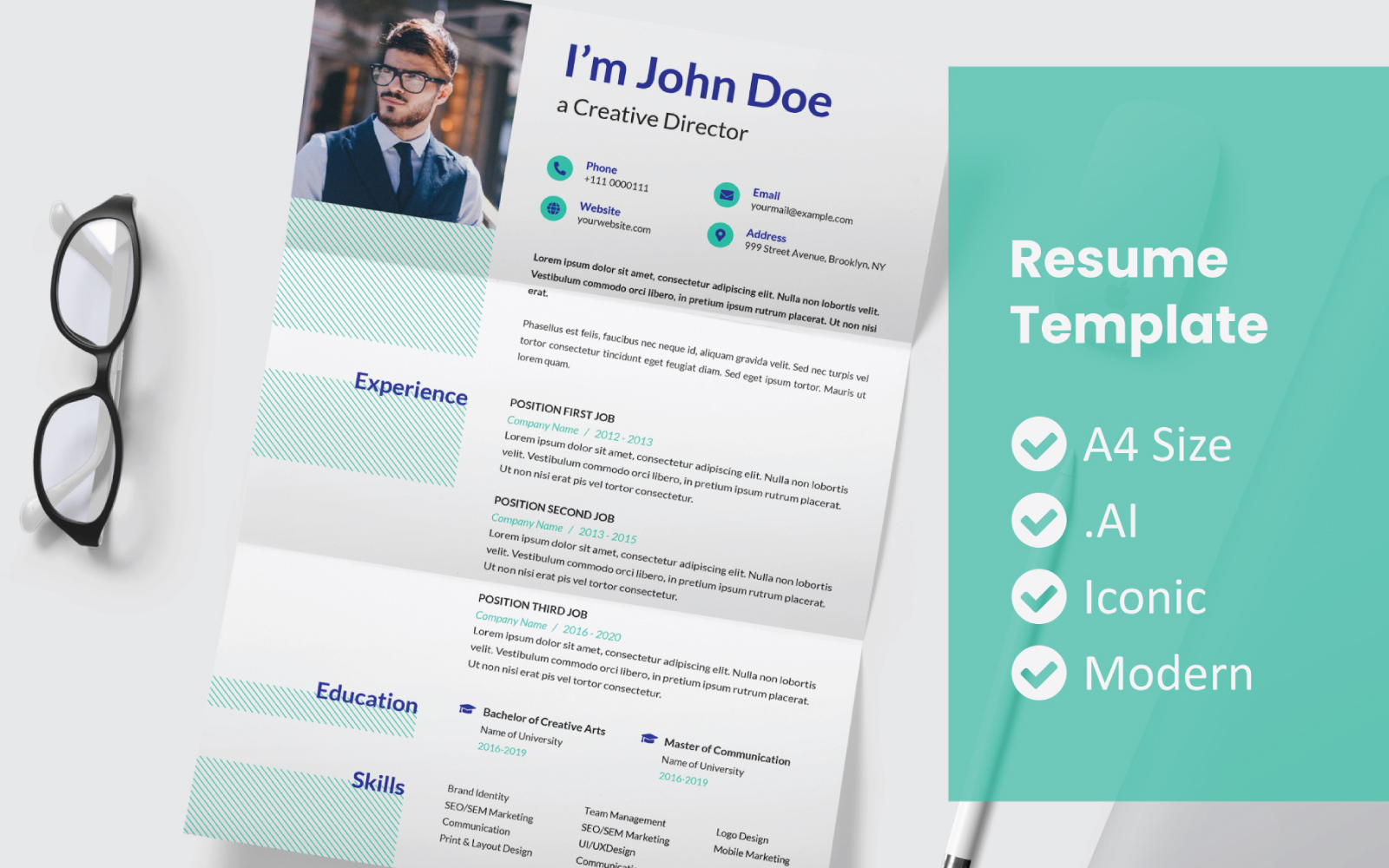 Strips Printable Resume Template