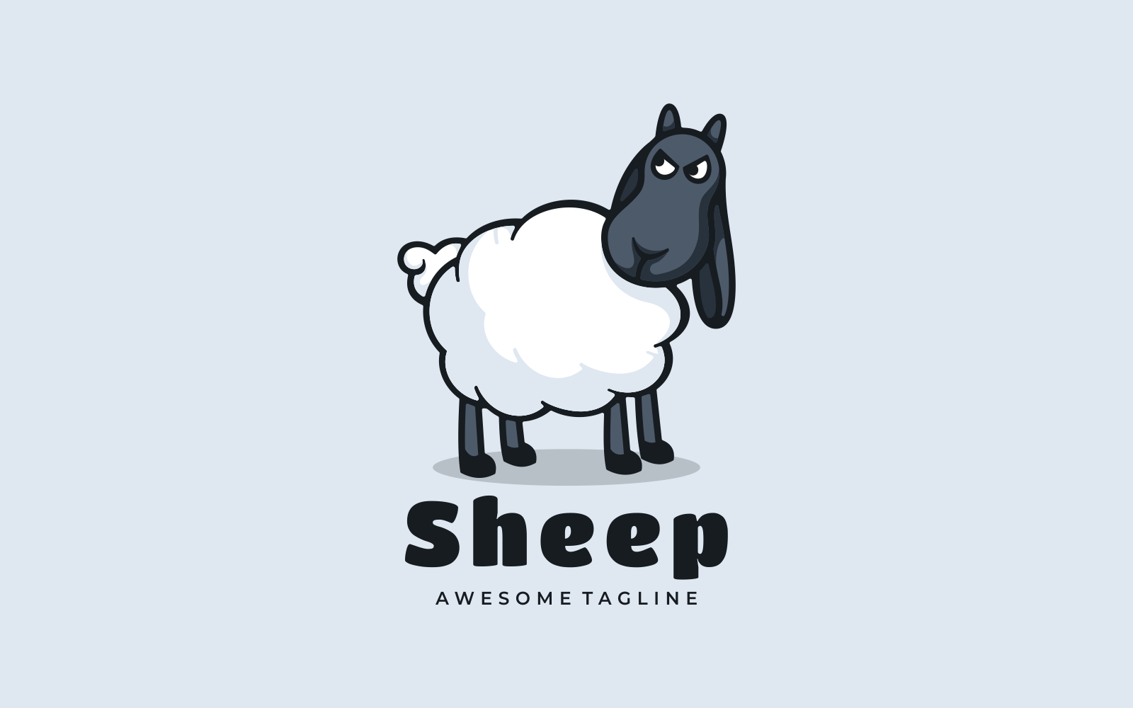 Sheep Simple Mascot Logo Style