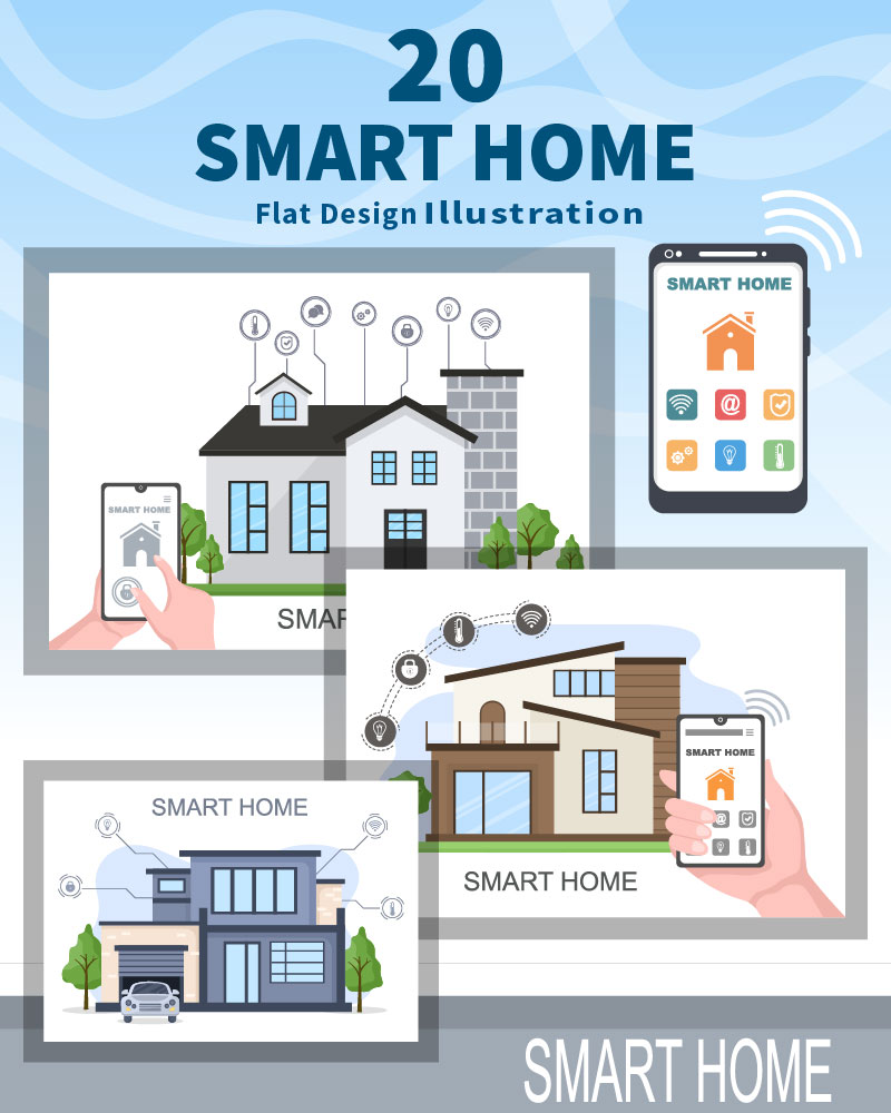 20 Smart Home Technology Vector