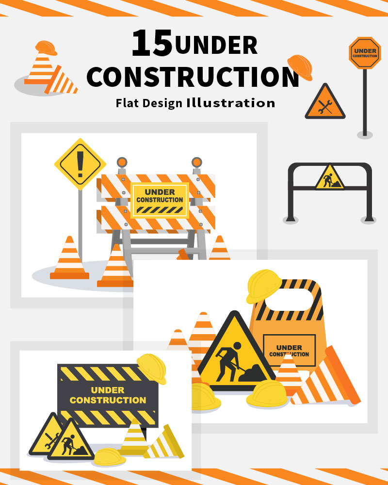 15 Under Construction Flat Design