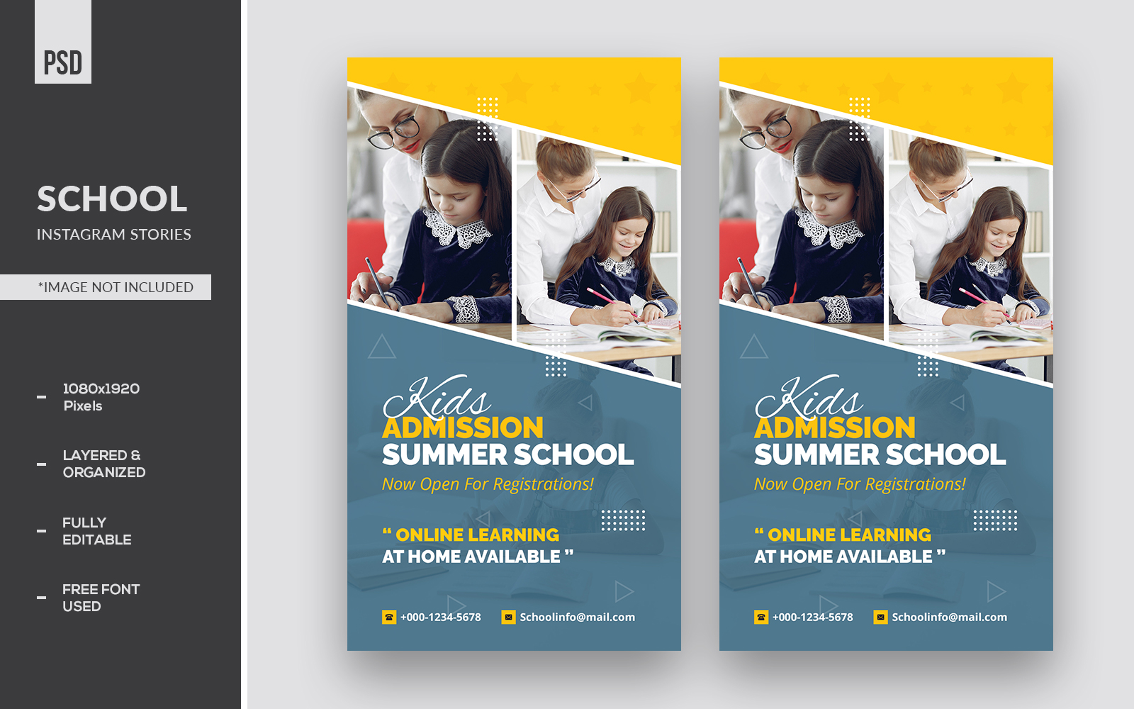 Creative Summer School Instagram Stories and Social Media Banner