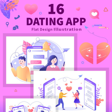 App Dating Illustrations Templates 195705