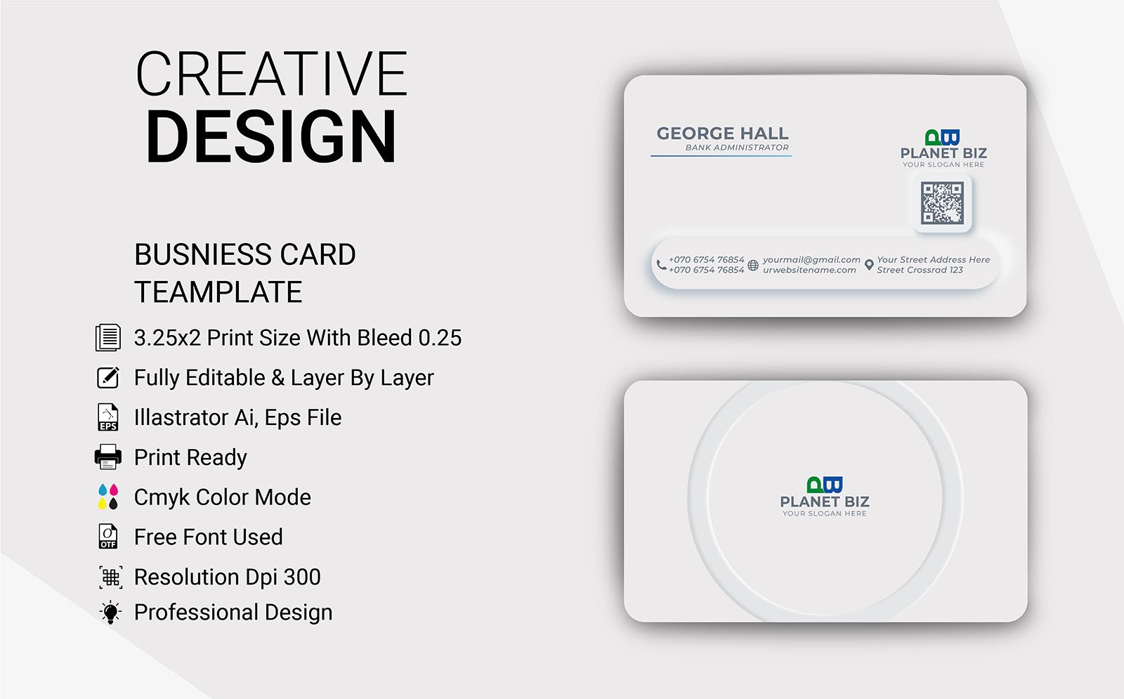 Creative Clean & Clear Business Card Template