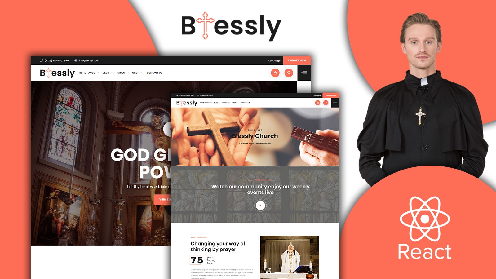 Blessly- Church and Donation React Template