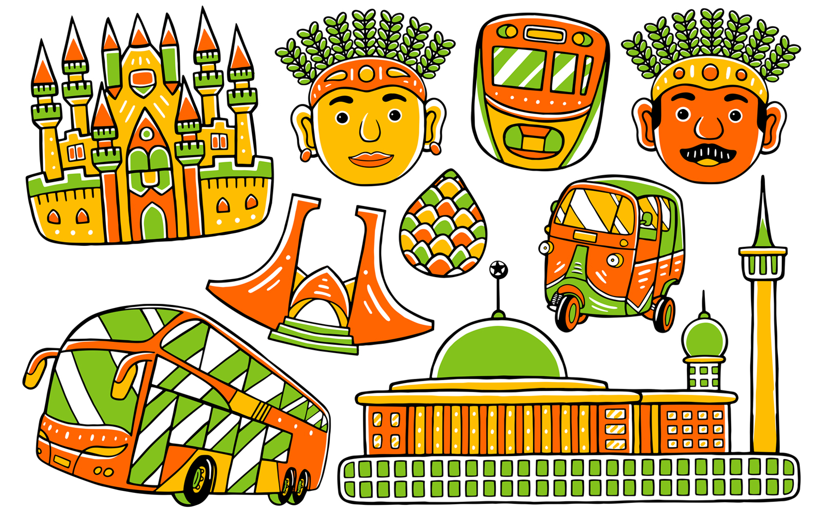 Jakarta City - Doodle Vector #02