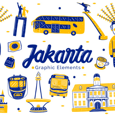 Jakarta Landmark Illustrations Templates 195896