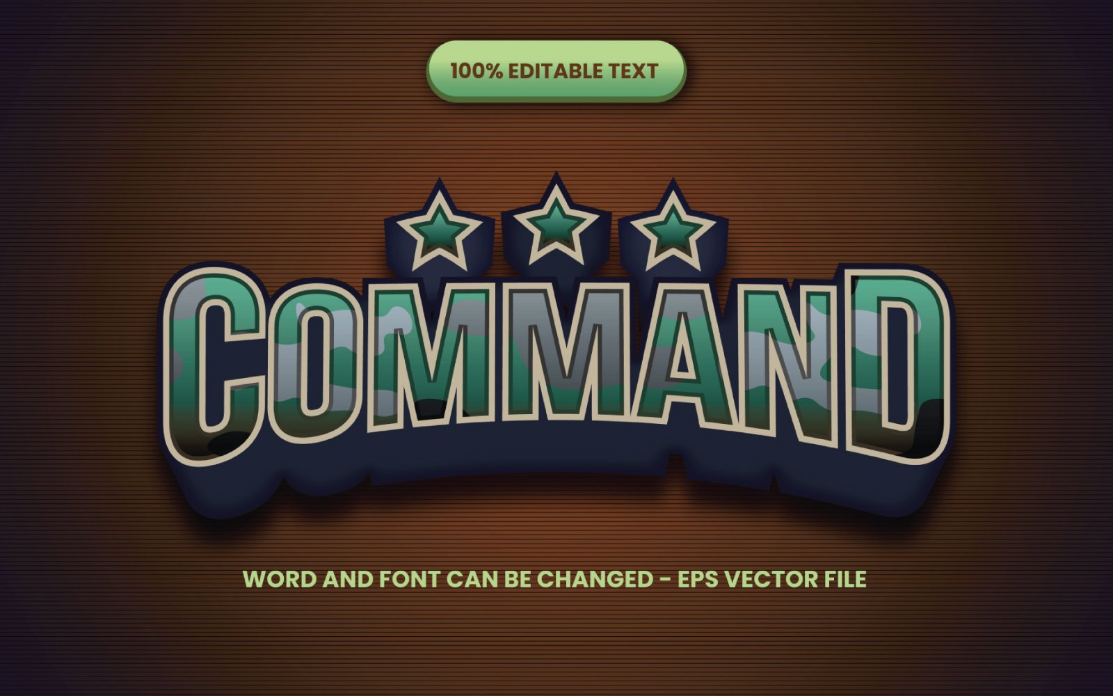 Command Army Editable Text Effect Illustration