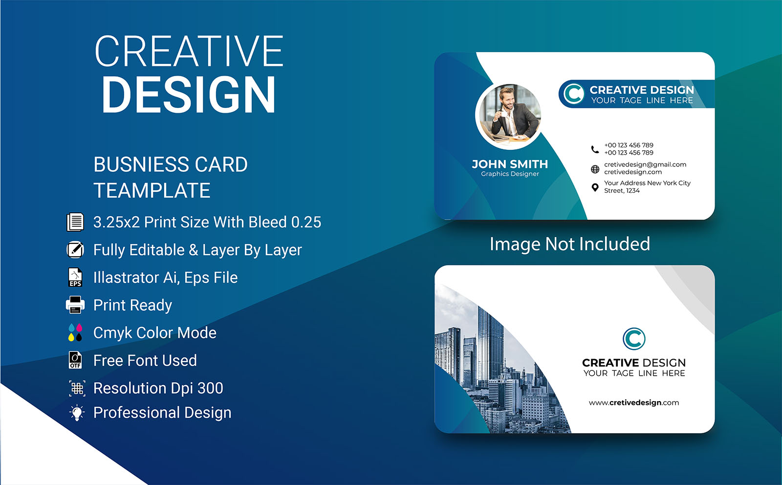 Creative Blue Abstract Business Card