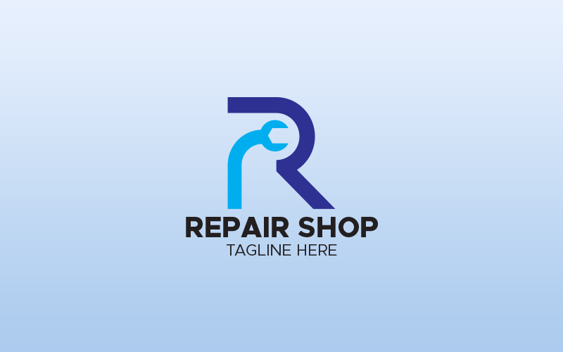 R Letter Repair Shop Logo Design Template