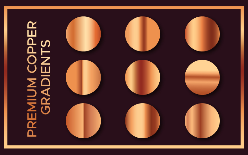 9 Premium Copper Gradients Illustration