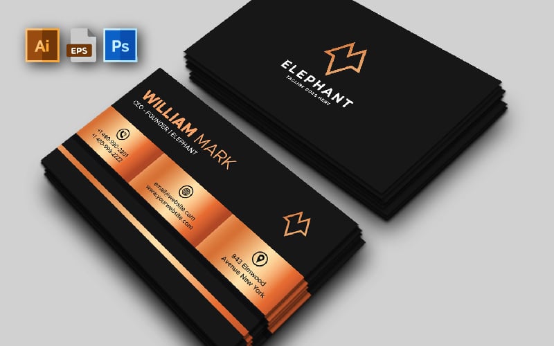 3D Copper Multipurpose Business Card | Volume: 26 - Corporate Identity Template