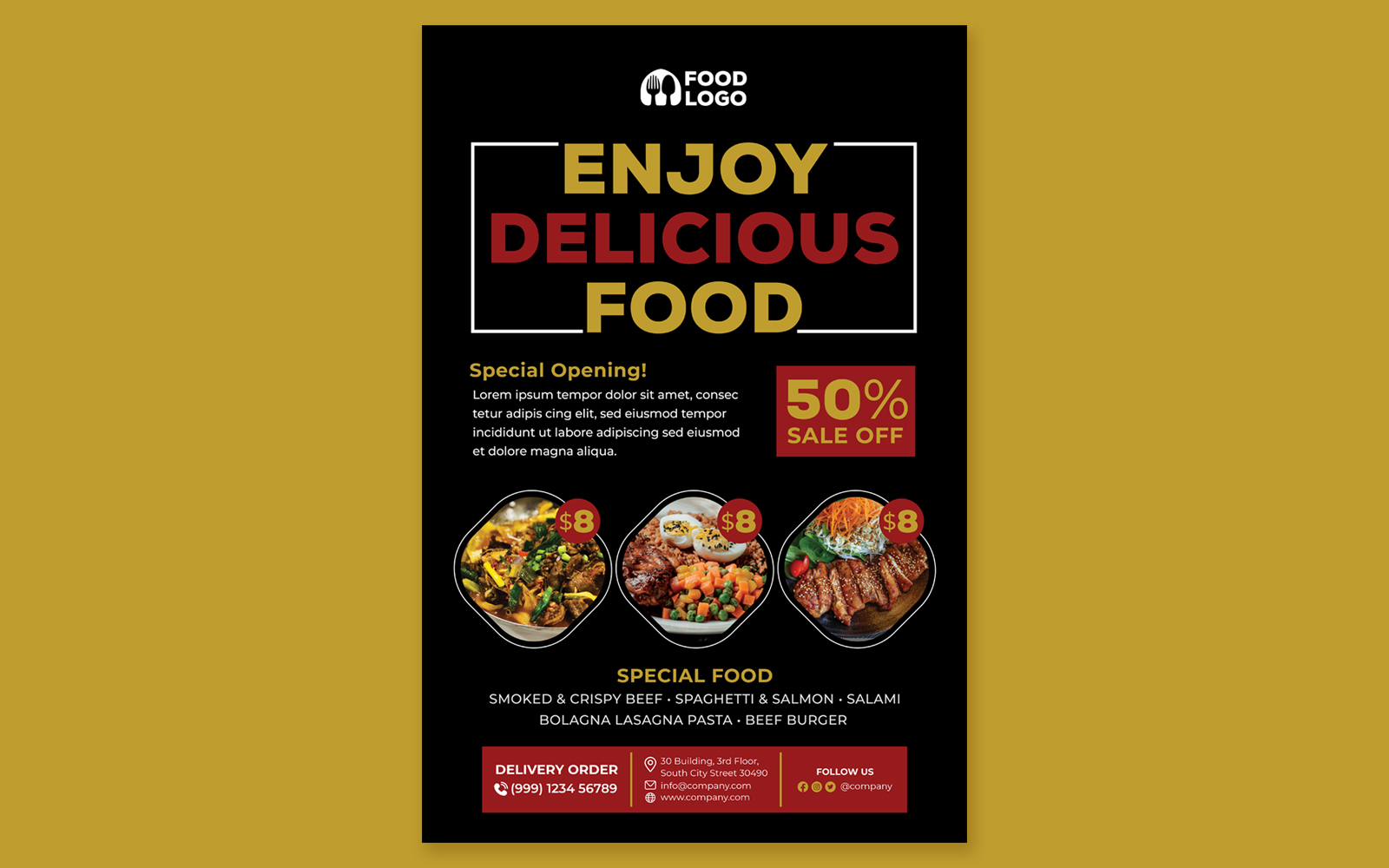 Restaurant Poster #01 Print Template