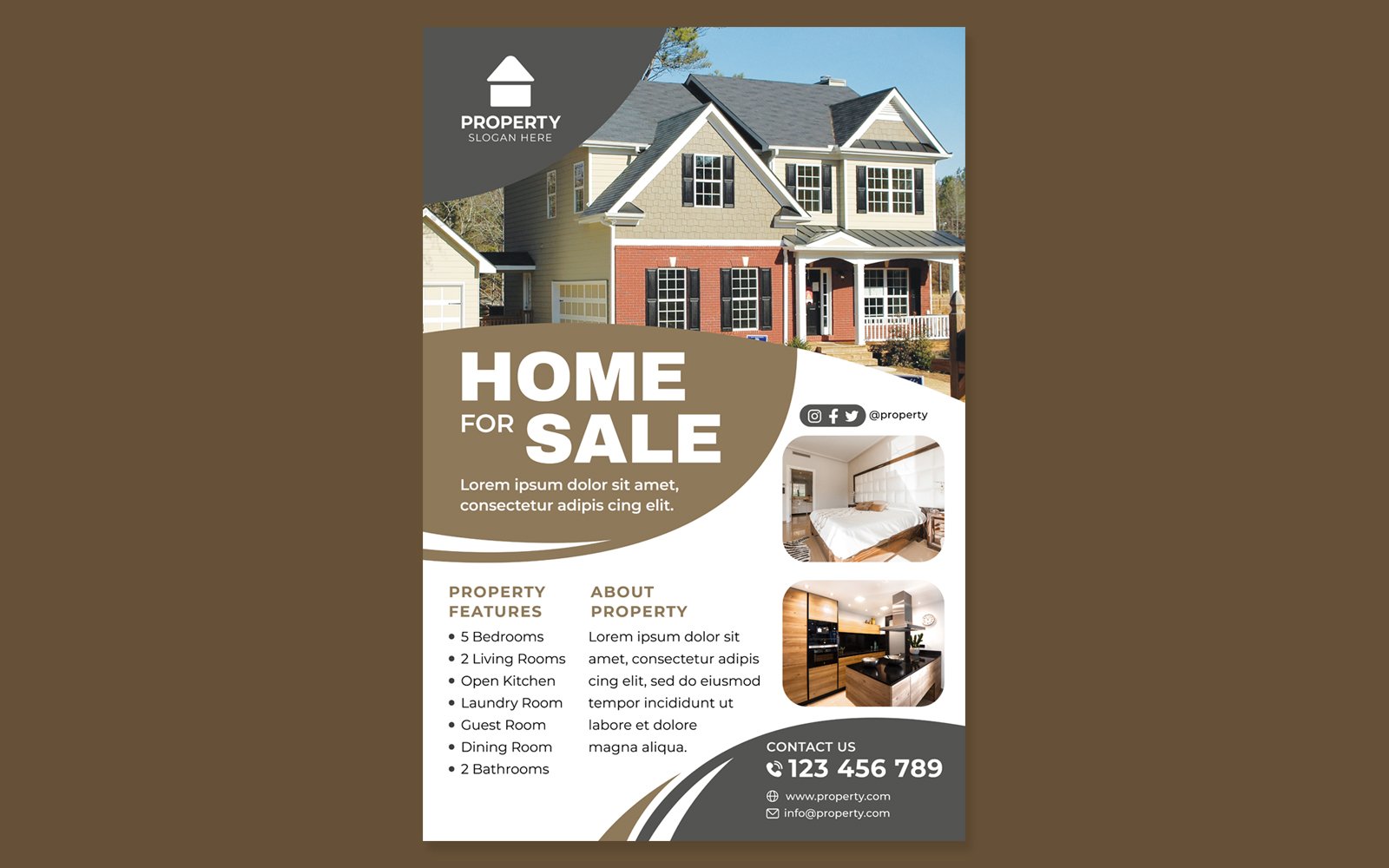 Modern Home for Sale Poster #03 Print Template