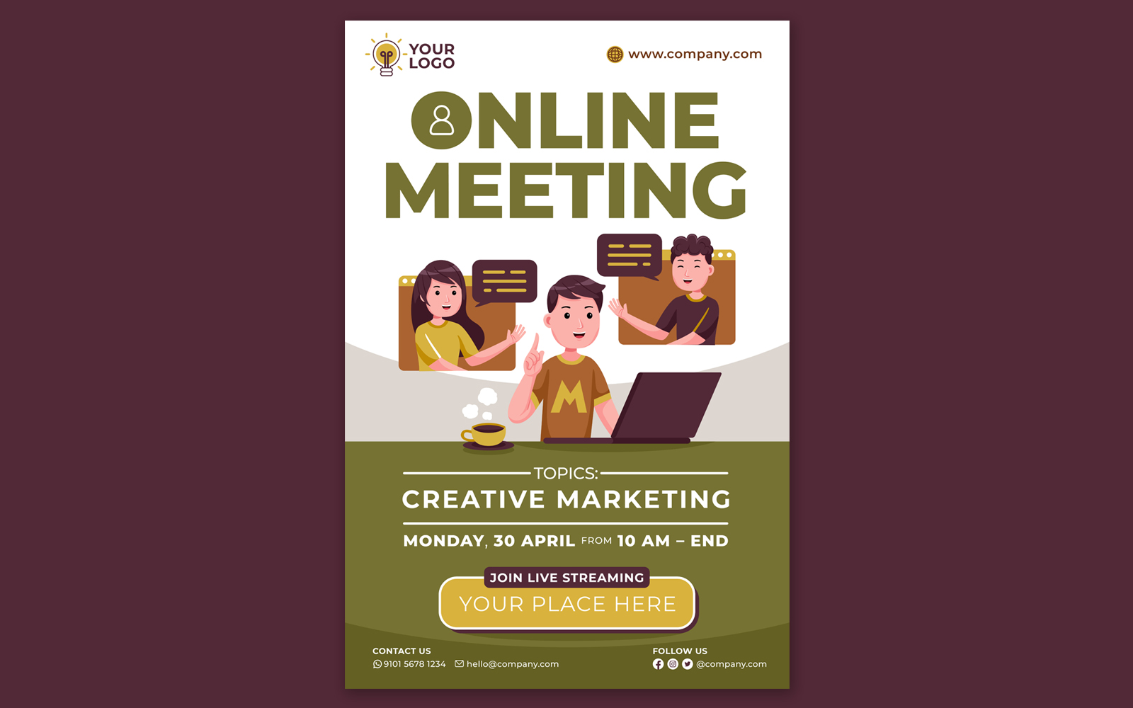 Online Meeting Poster #01 Print Template