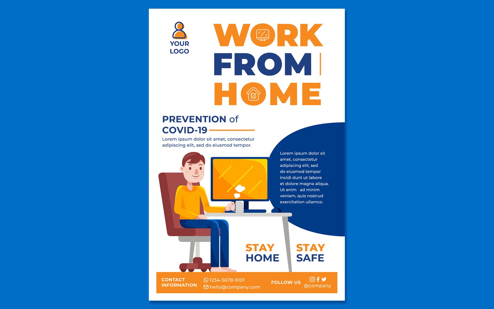 Work From Home Poster #01 Print Template