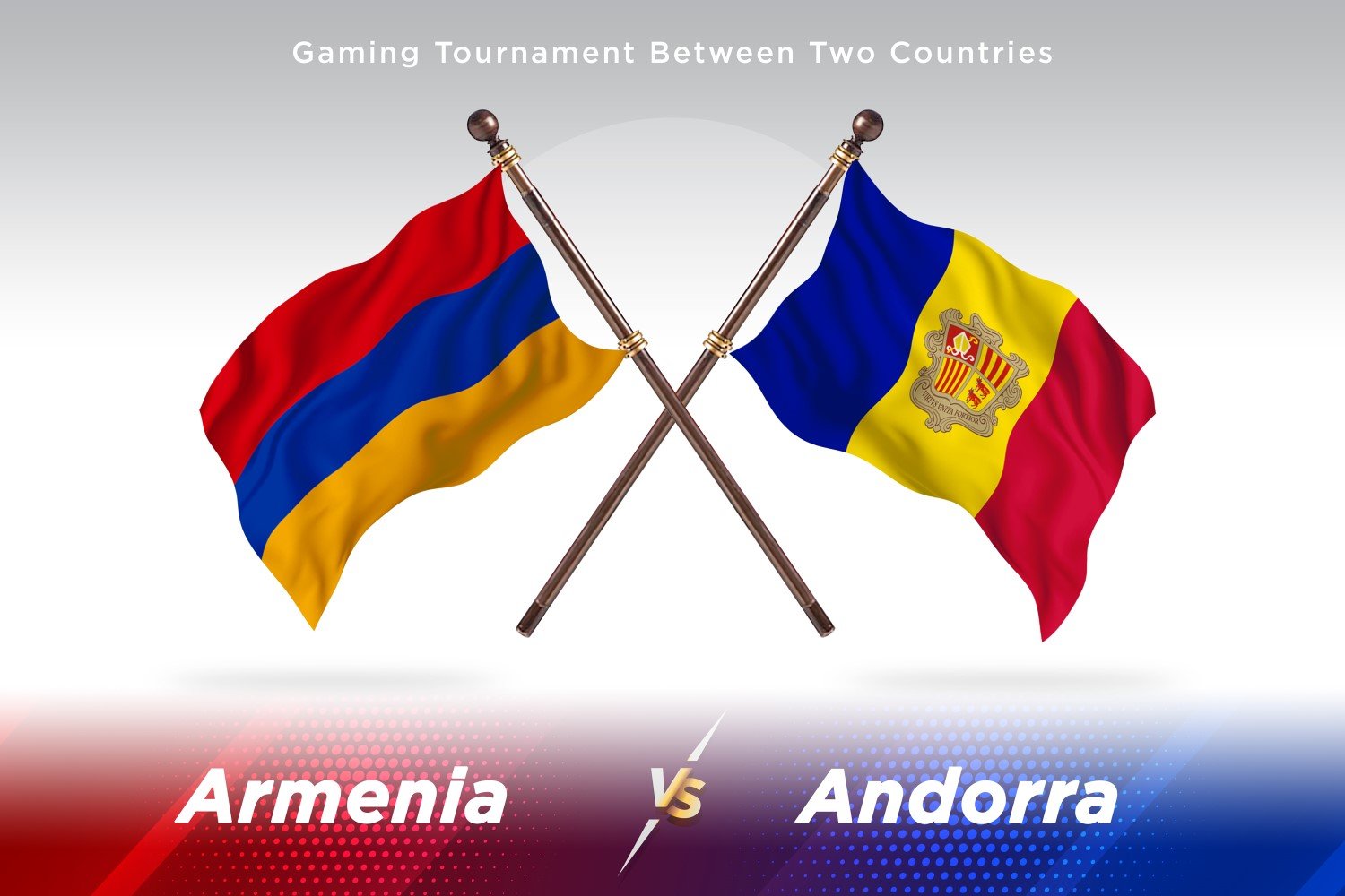 Armenia versus Andorra Two Flags