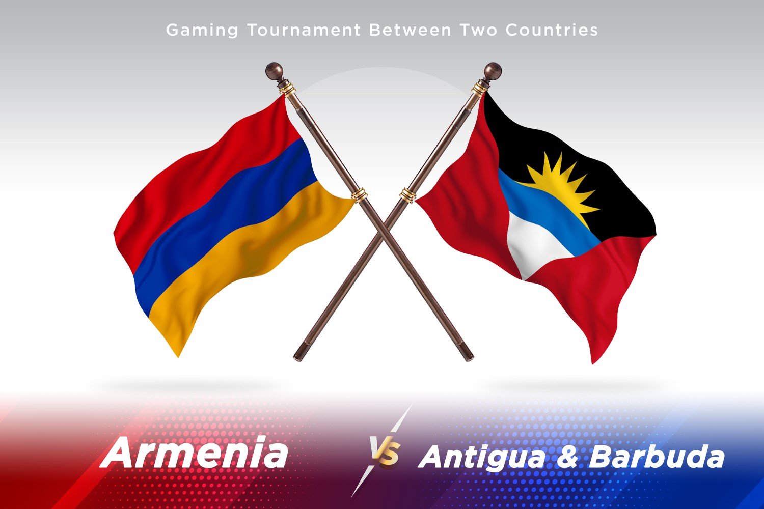 Armenia versus Antigua & Barbuda Two Flags