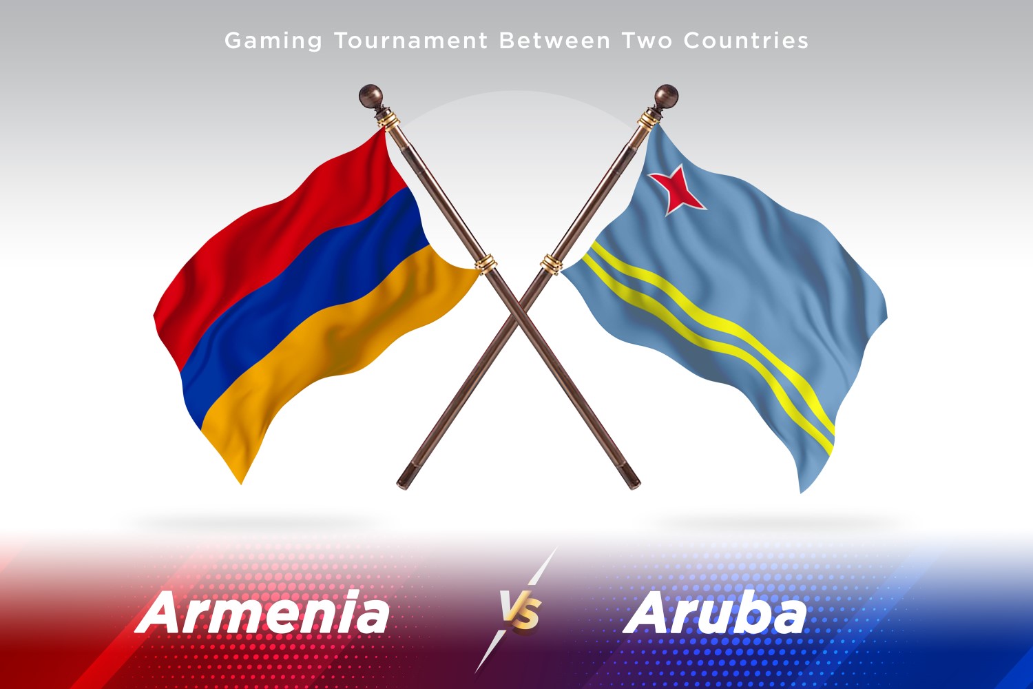 Armenia versus Aruba Two Flags