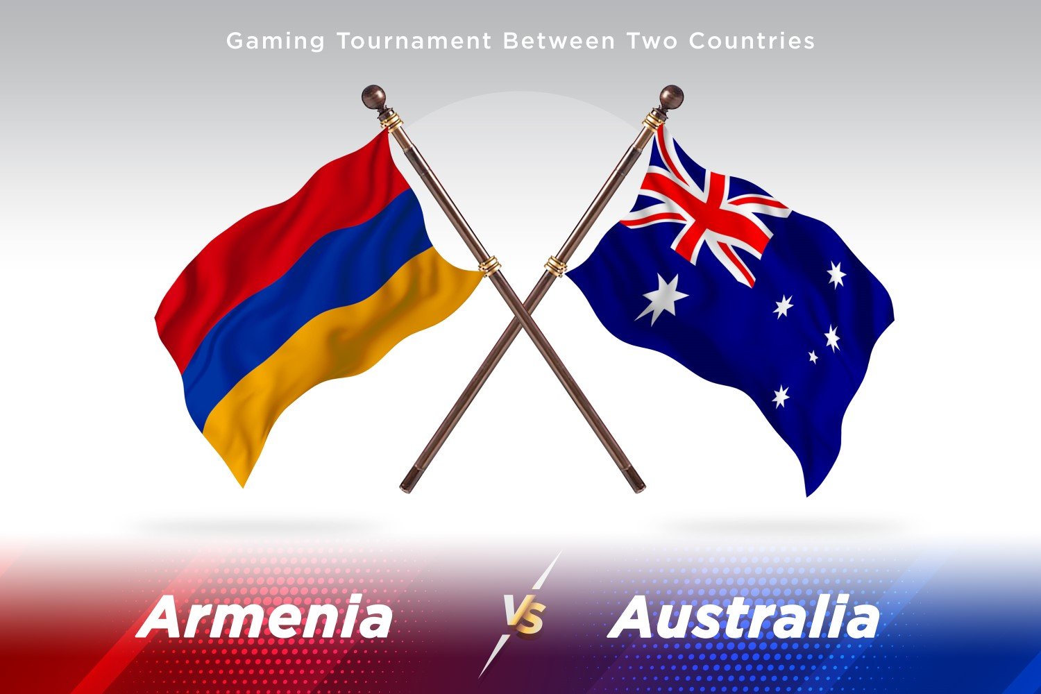 Armenia versus Australia Two Flags