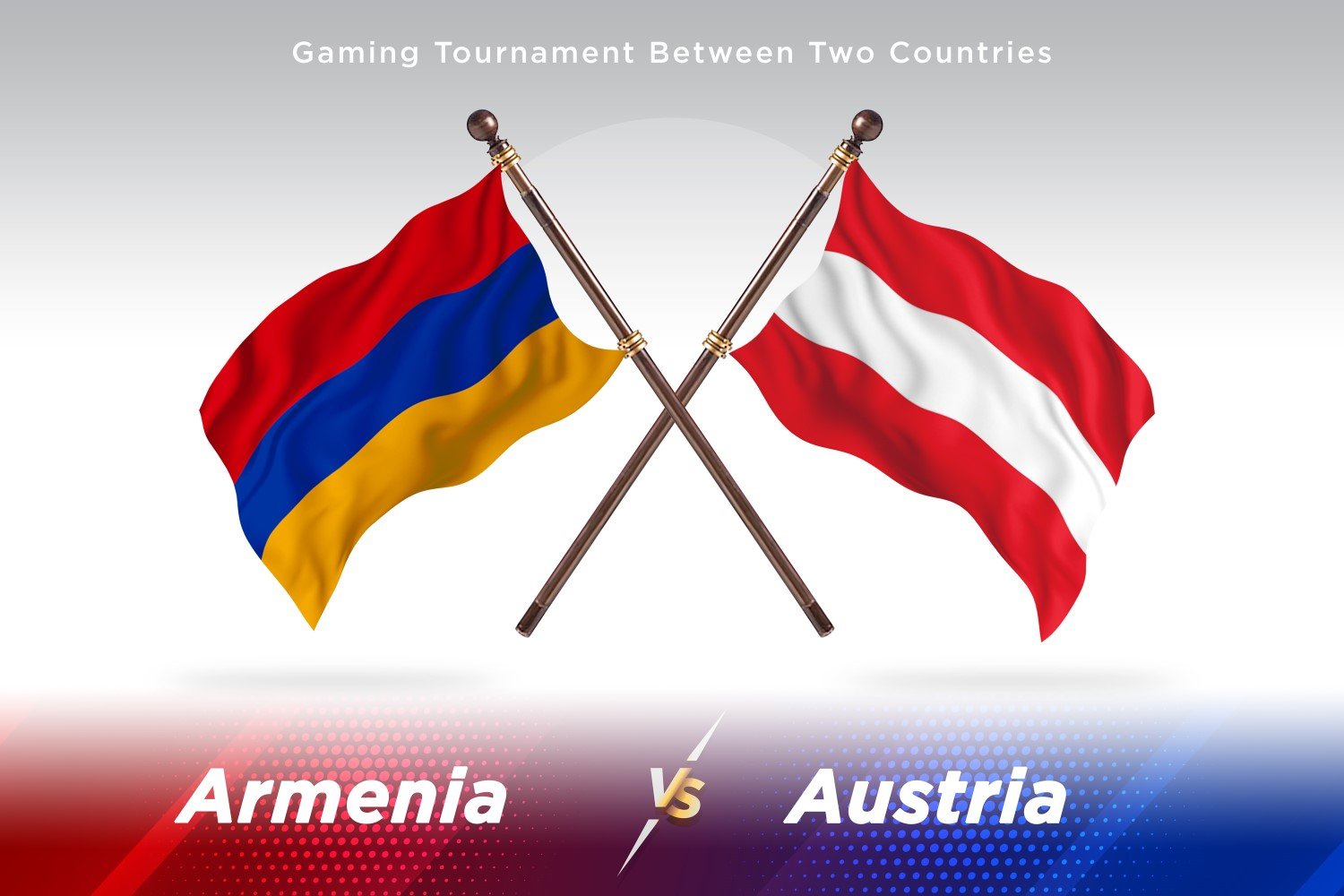 Armenia versus Austria Two Flags