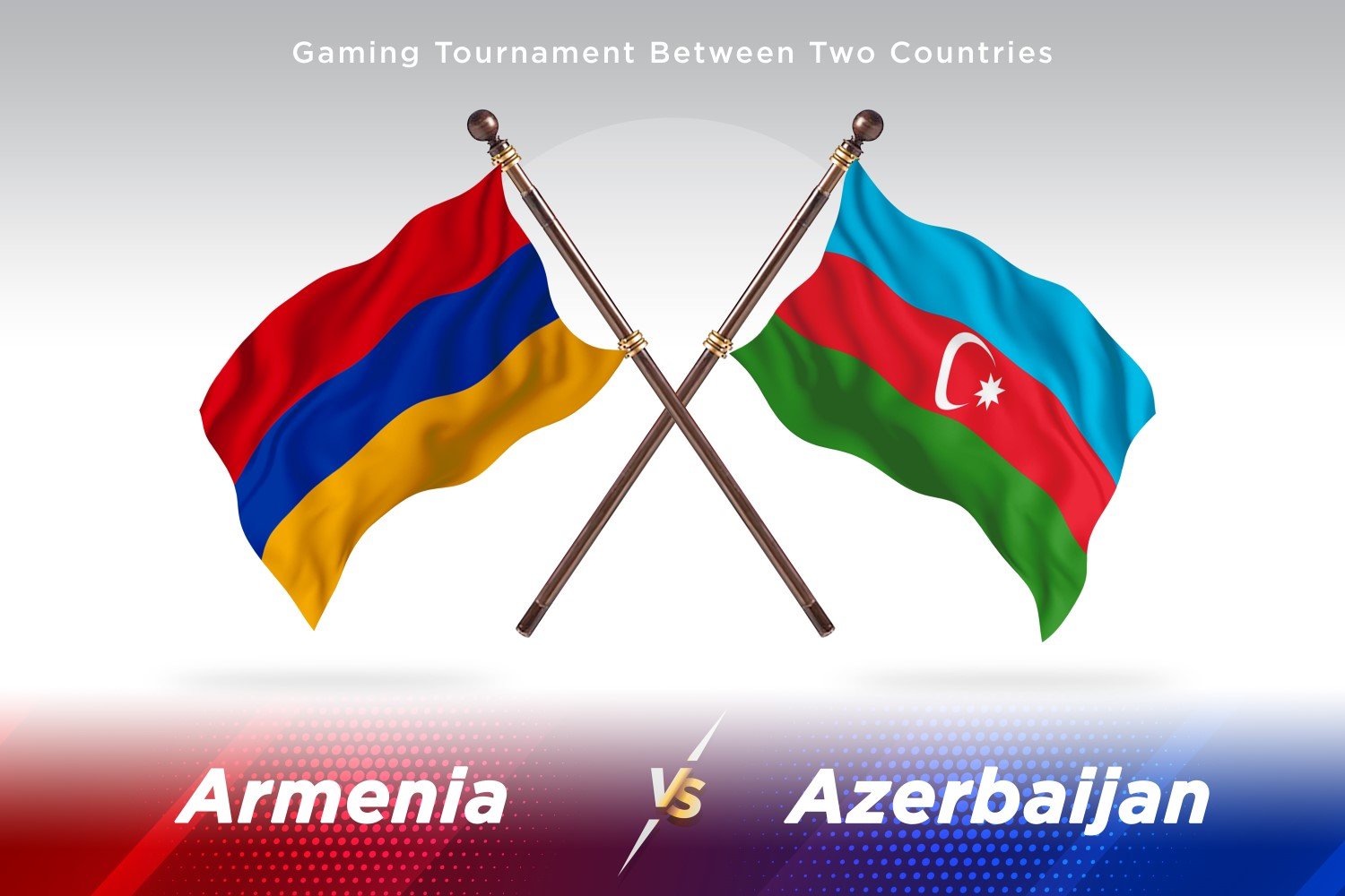 Armenia versus Azerbaijan Two Flags