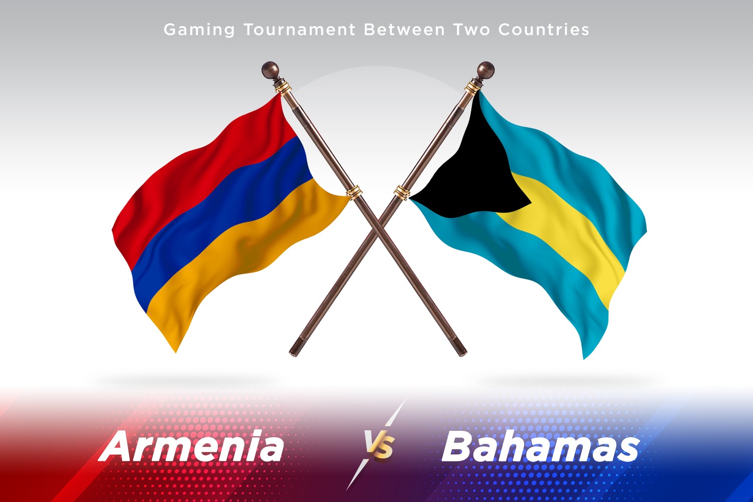 Armenia versus The Bahamas Two Flags