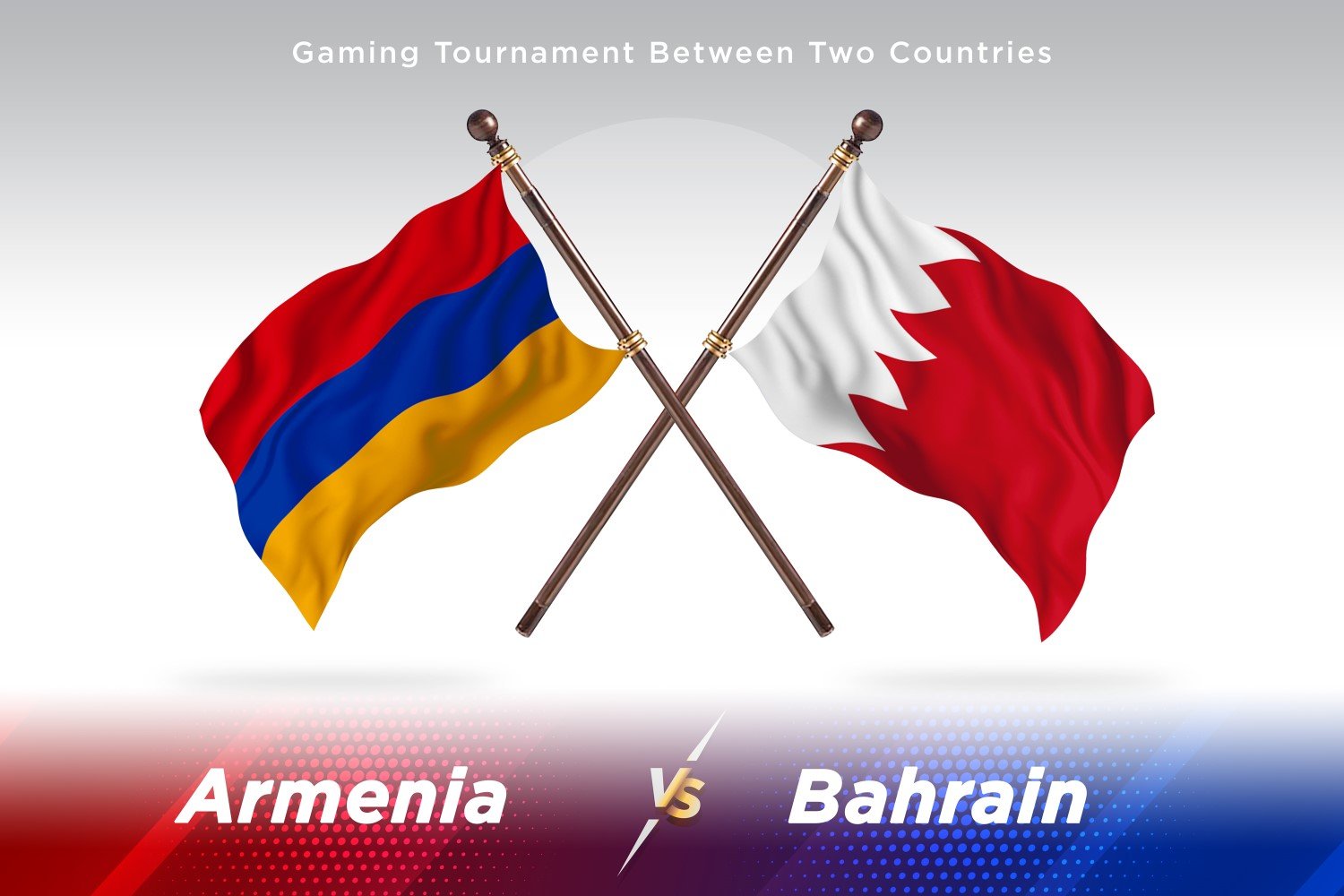 Armenia versus Bahrain Two Flags