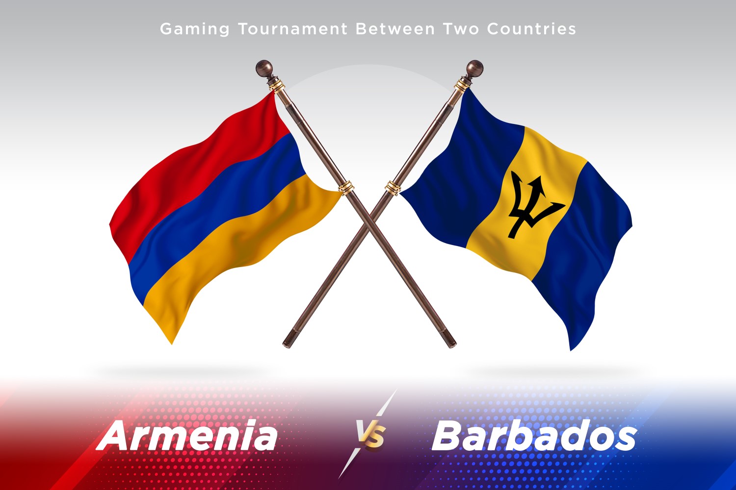 Armenia versus Barbados Two Flags