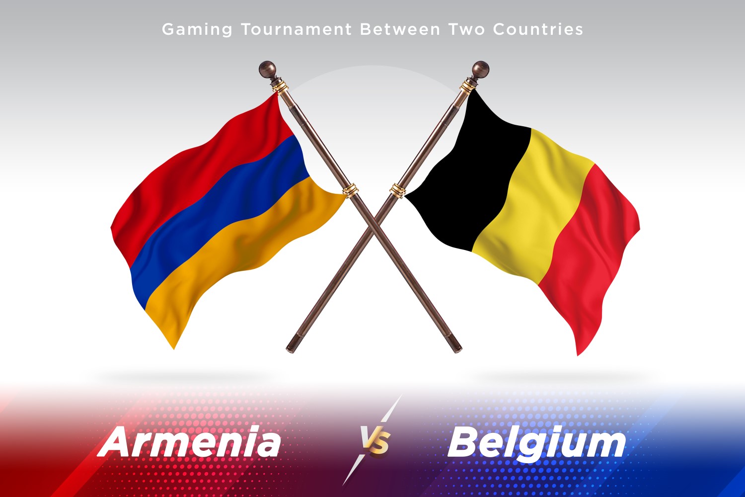 Armenia versus Belgium Two Flags