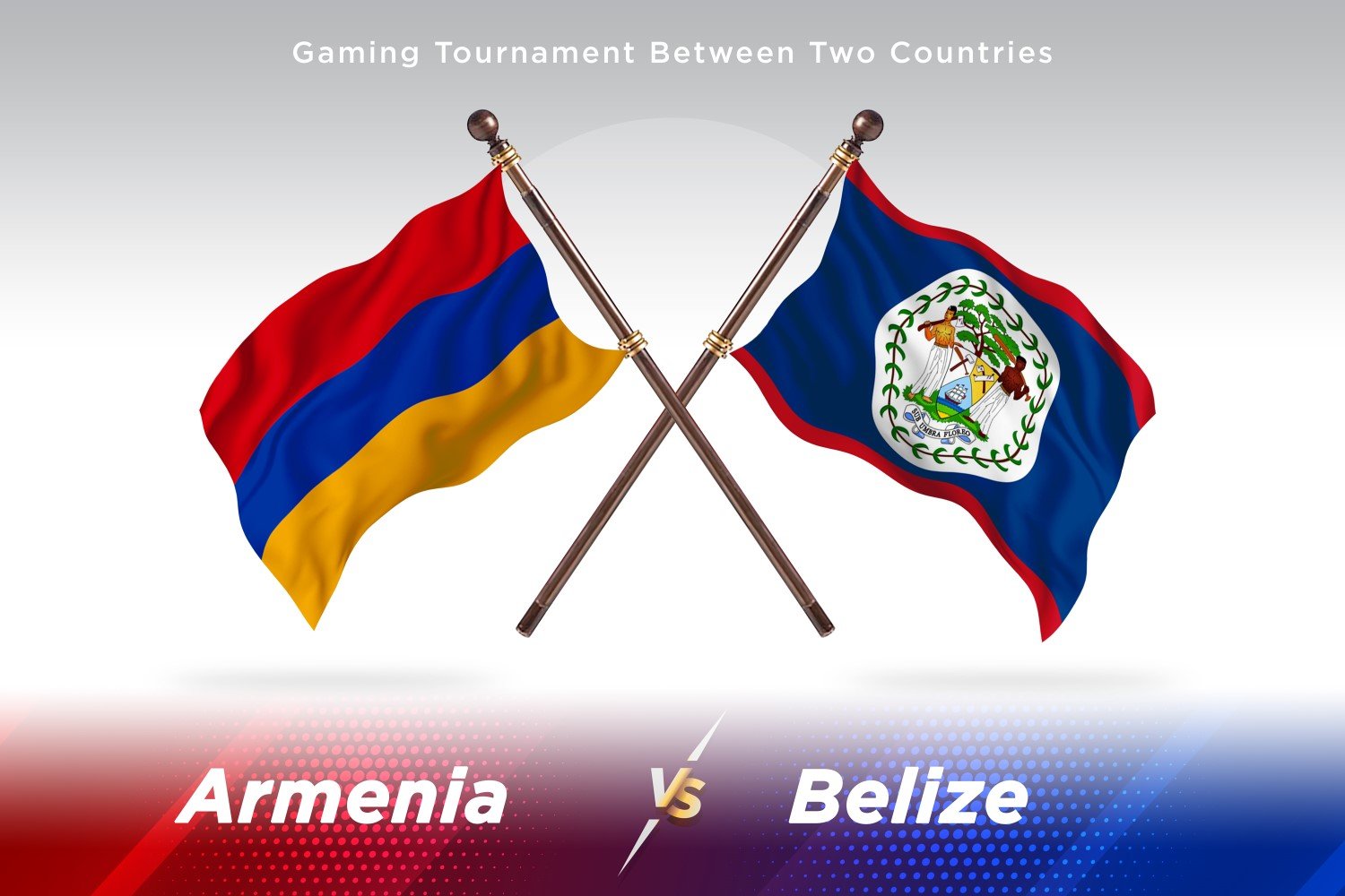 Armenia versus Belize Two Flags