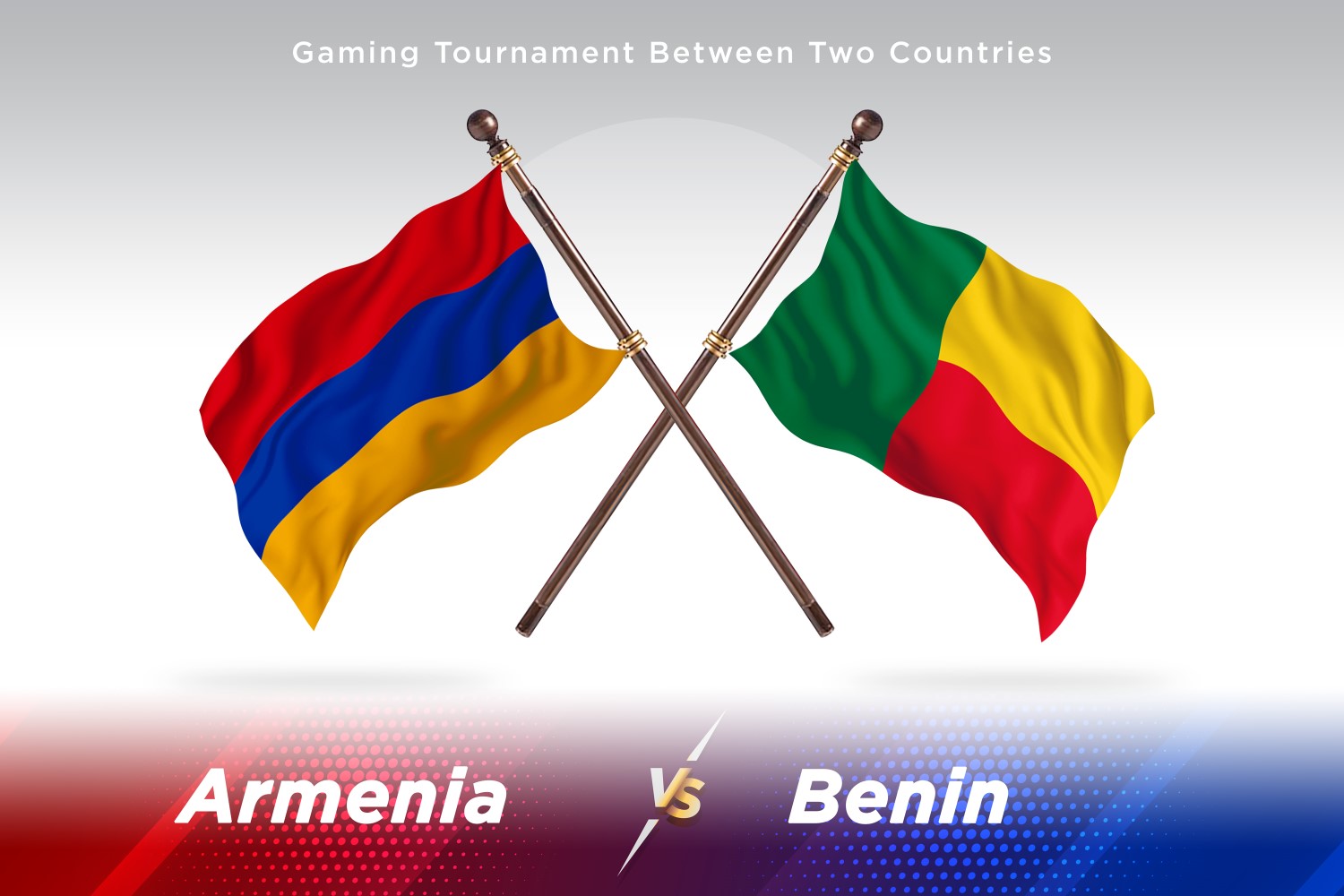 Armenia versus Benin Two Flags