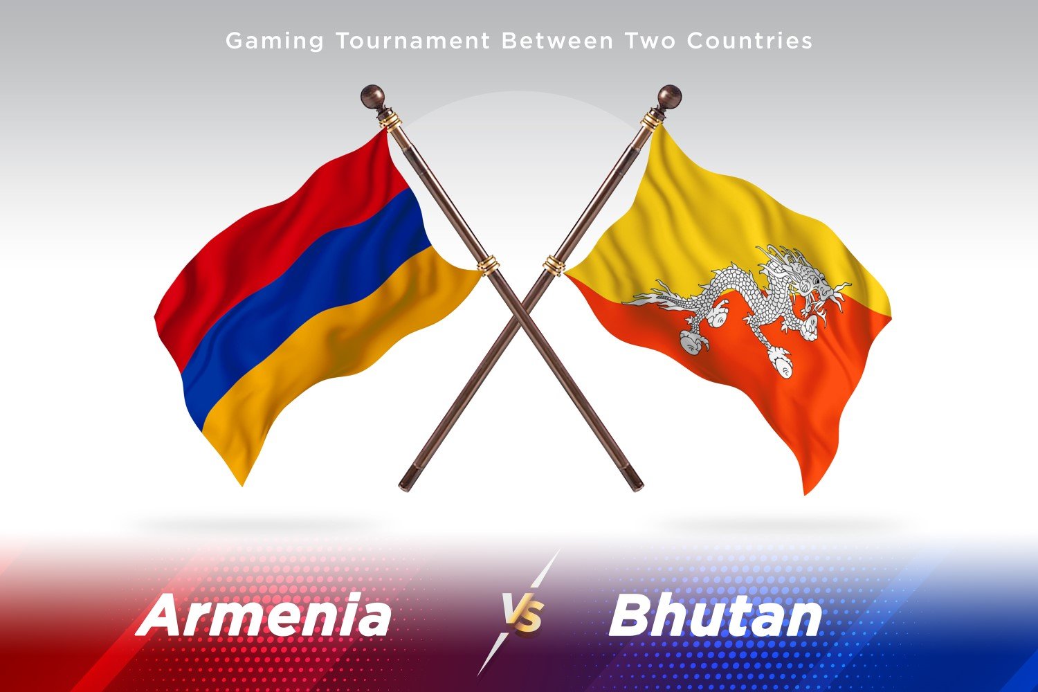 Armenia versus Bhutan Two Flags