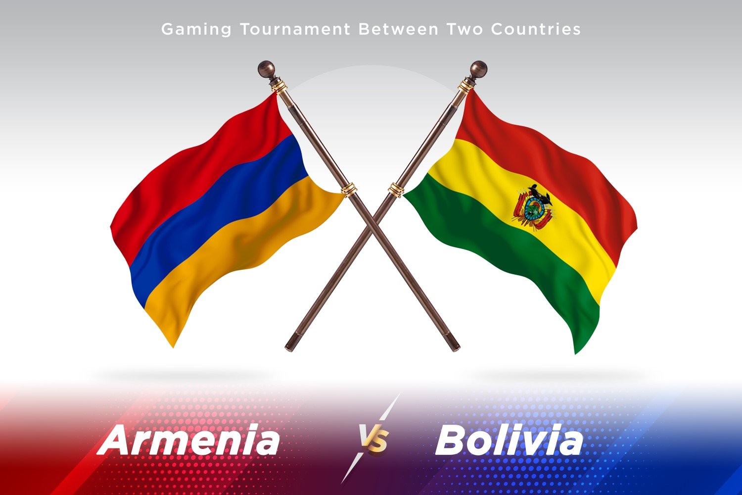 Armenia versus Bolivia Two Flags