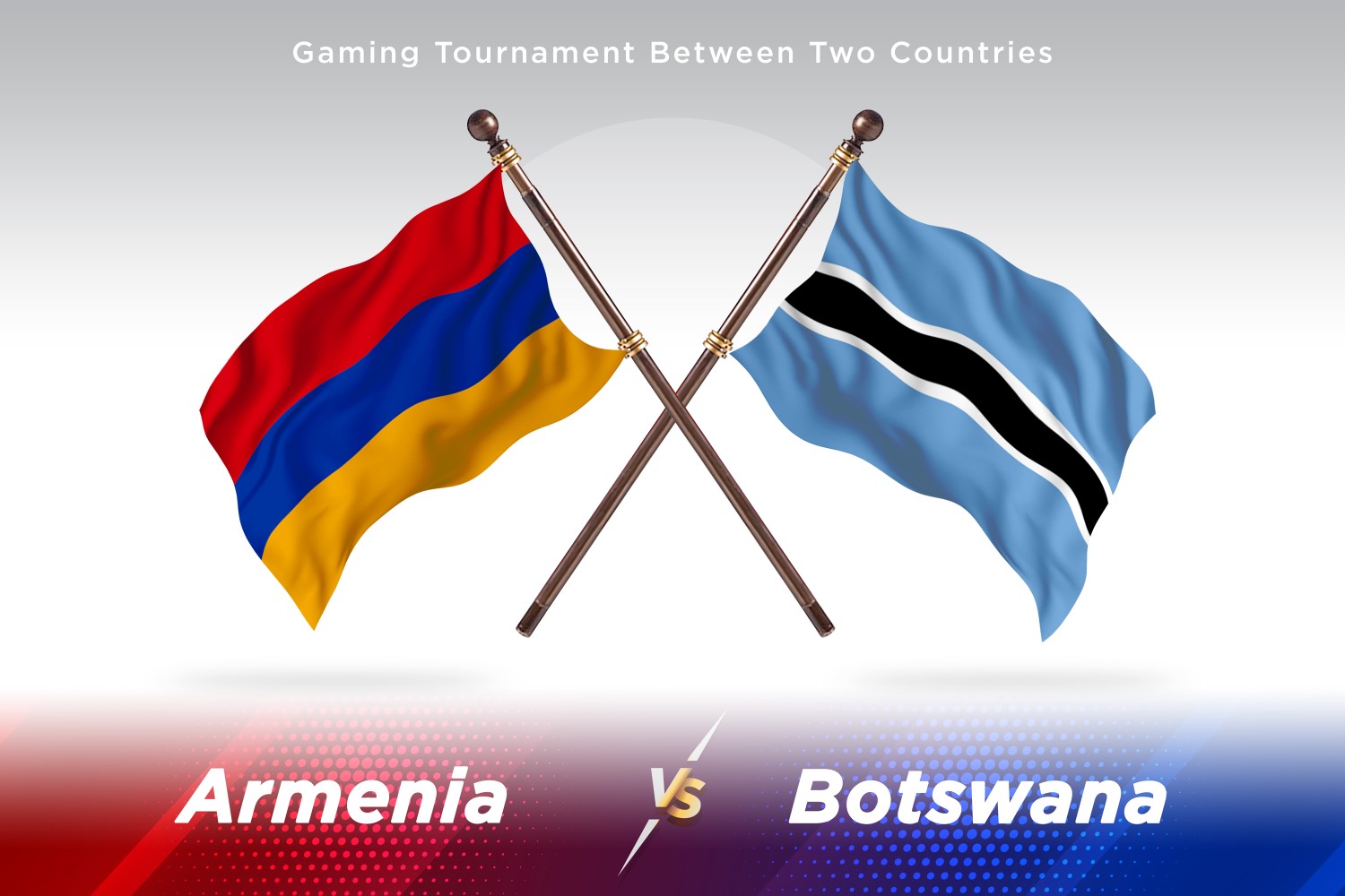 Armenia versus Botswana Two Flags.