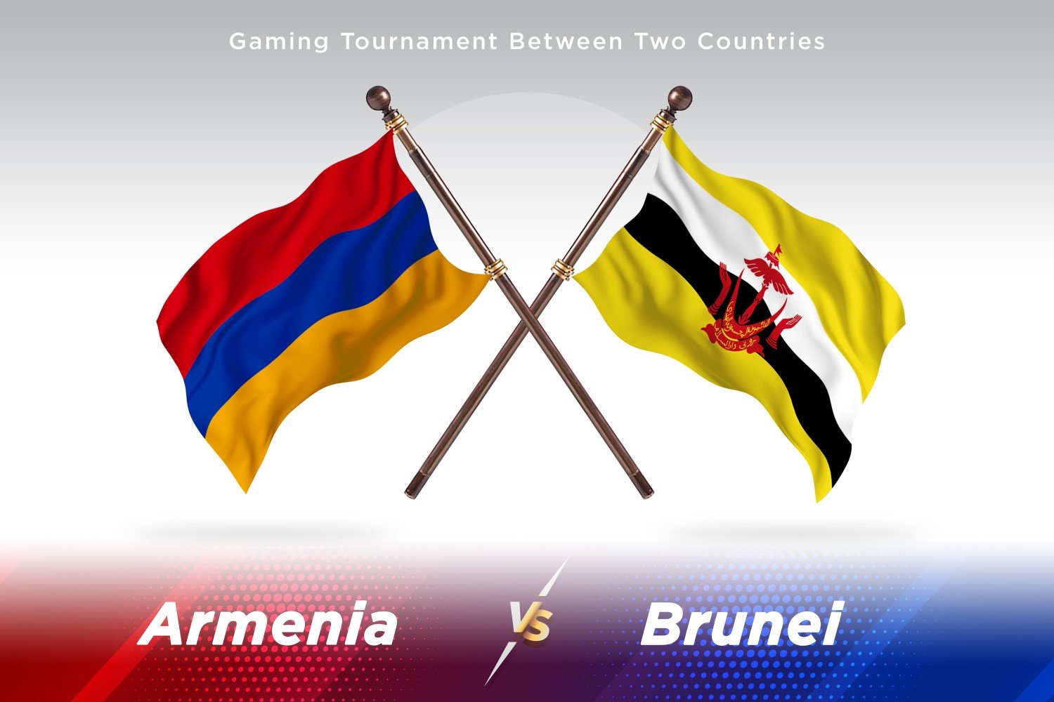 Armenia versus Brunei  Two Flags