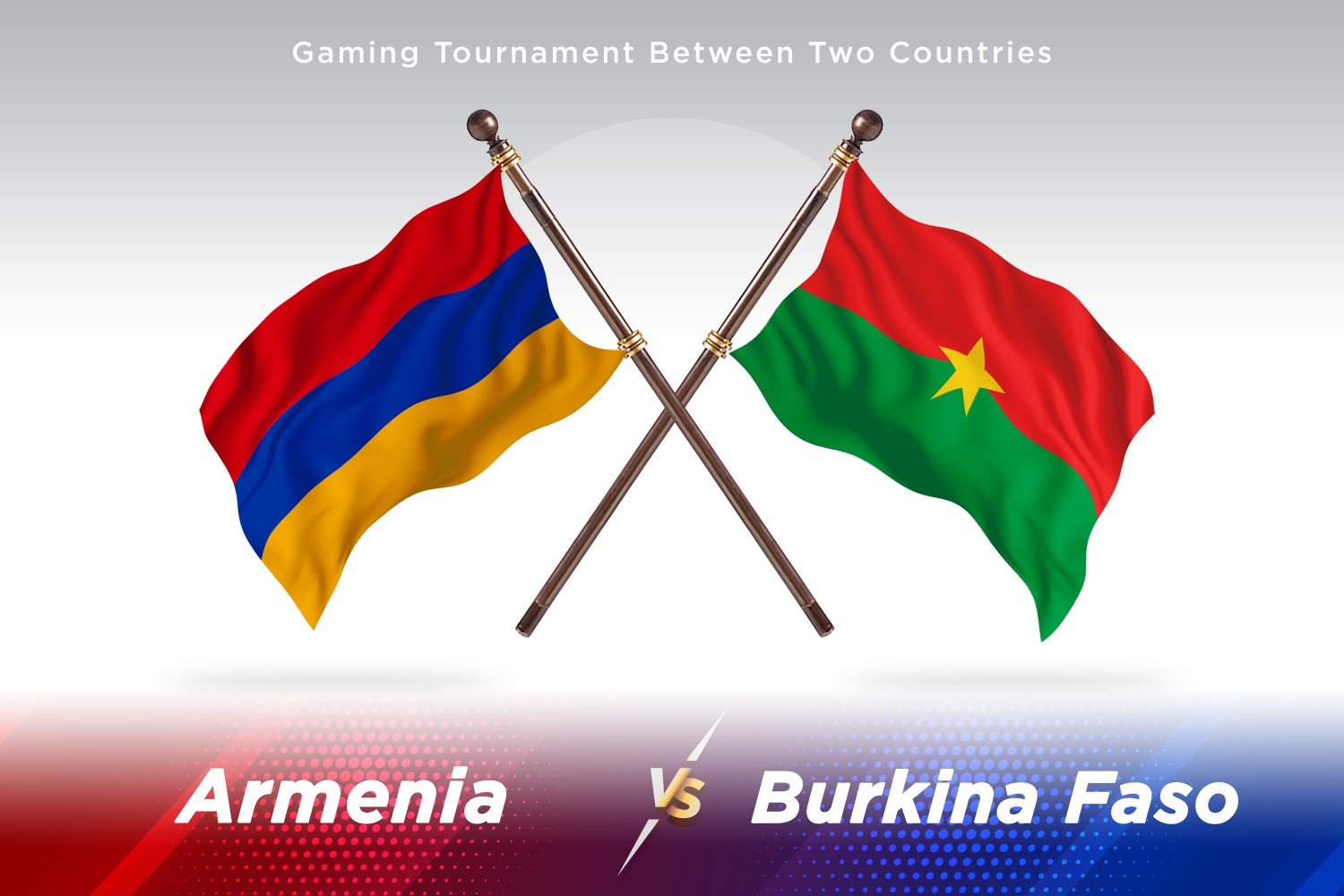 Armenia versus Burkina Faso Two Flags