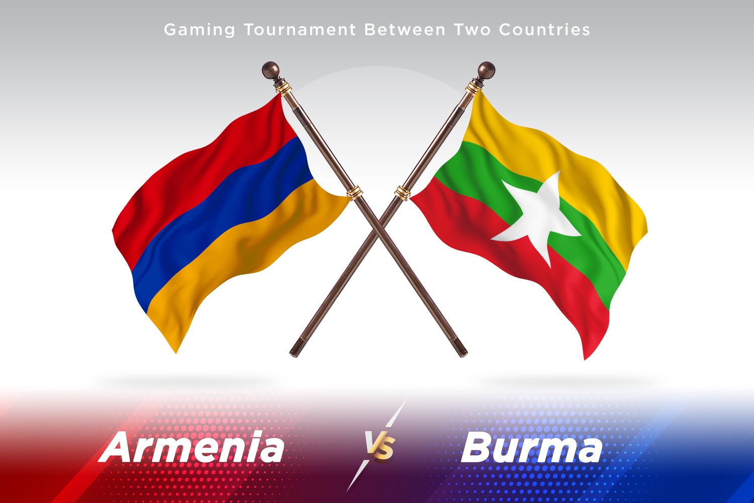 Armenia versus Burma Two Flags