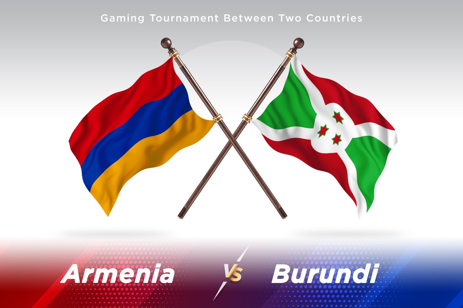 Armenia versus Burundi Two Flags