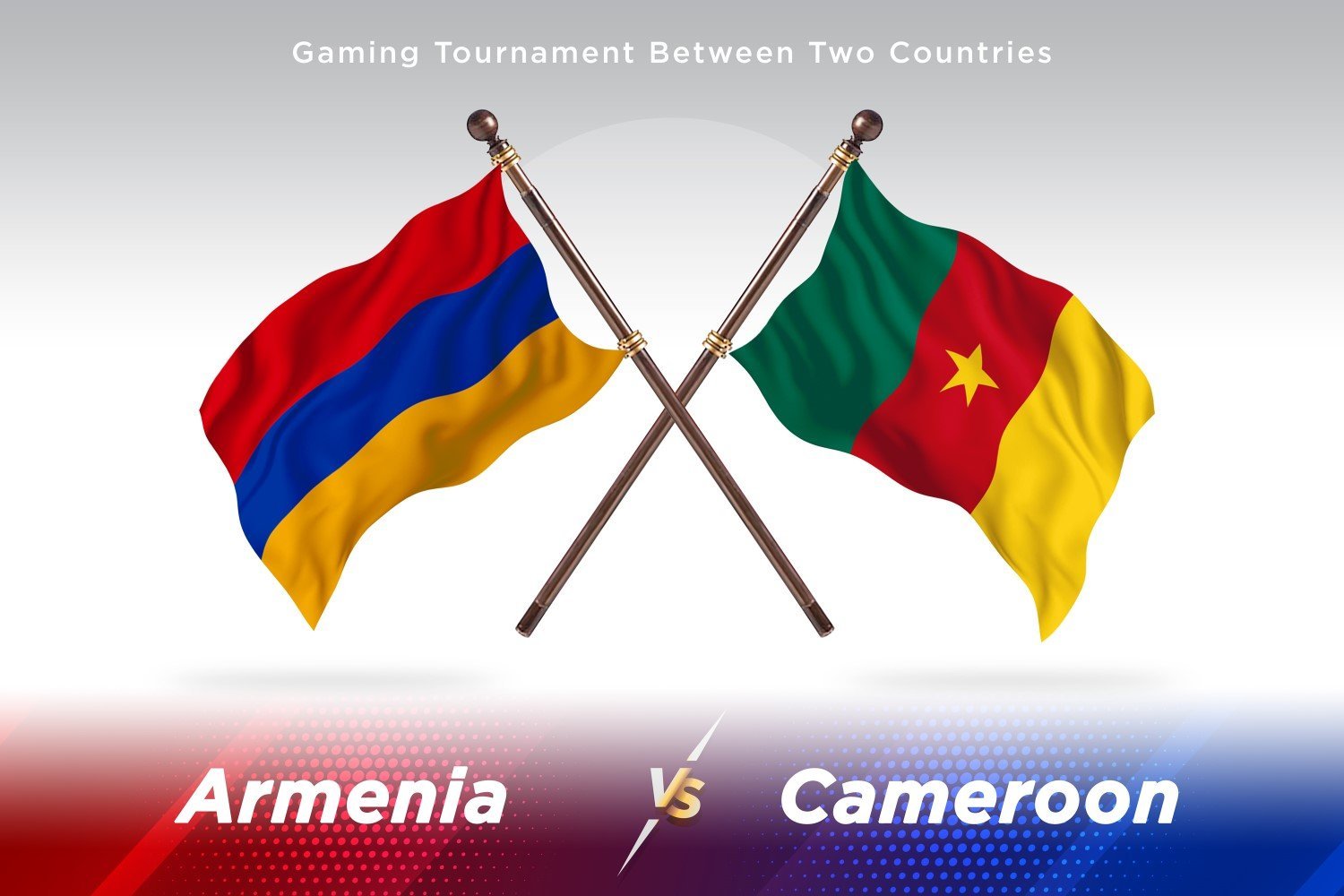 Armenia versus Cameroon Two Flags.